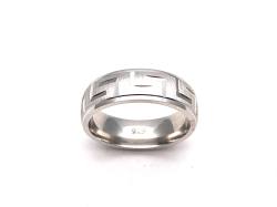 Silver Greek Design Wedding Band 6mm