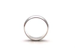 Silver Plain D Shaped Wedding Band 6mm