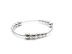 Silver Polished Rain Water Droplet Bangle