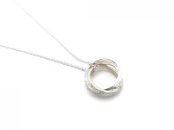 Silver Polished Wave Pendant (Large) & Chain