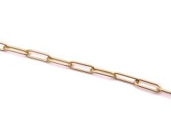 Silver Yellow Gold Plated T-Bar Paperclip Bracelet