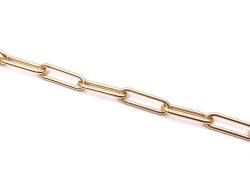 Silver Yellow Gold Plated Paperclip Bracelet