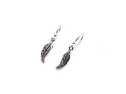 Silver Leaf Drop Earrings