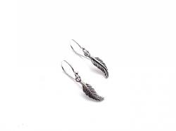 Silver Leaf Drop Earrings