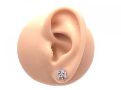 Silver CZ Tree of Life Stud Earrings 8mm