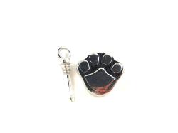 Silver Pet Paw Print Ashes Holder 18mm