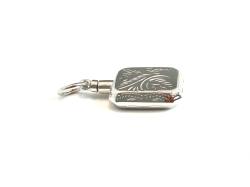 Silver Square Engraved Ashes Holder 35x17mm