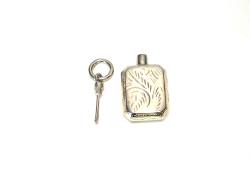 Silver Square Engraved Ashes Holder 35x17mm