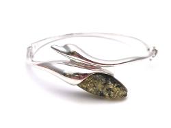 Green Amber Dolphin Hinged Bangle