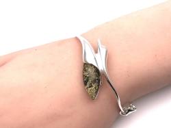 Green Amber Dolphin Hinged Bangle