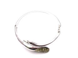 Green Amber Dolphin Hinged Bangle