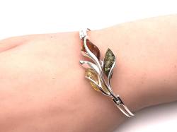 Multi Coloured Amber Hinged Bangle