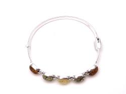 Multi Coloured Amber Hinged Bangle