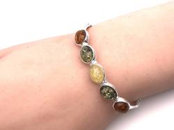 Multi Coloured Amber Hinged Bangle