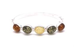 Multi Coloured Amber Hinged Bangle