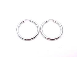 Silver Plain Sleeper Hoop Earrings 30mm