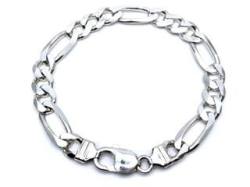 Silver Figaro Bracelet 8.5 Inch