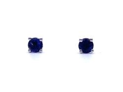 Silver Iolite Stud Earrings