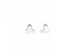 Silver Elephant Head Stud Earrings