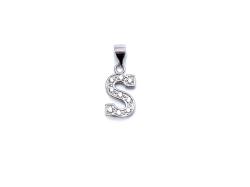 Silver CZ Initial S Pendant