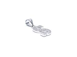 Silver CZ Initial S Pendant