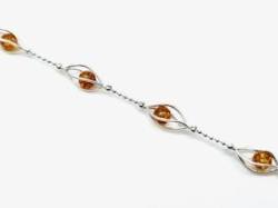 Silver Toffee Amber Fancy Bracelet