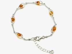 Silver Toffee Amber Fancy Bracelet