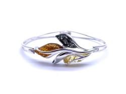 Silver Multi Amber Bangle