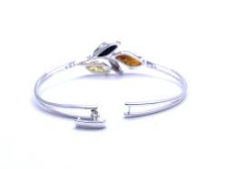 Silver Multi Amber Bangle