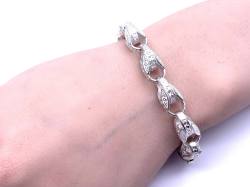 Silver Tulip Bracelet 7inch