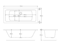 Roca The Gap Double-Ended Acrylic Bath 1700 x 750mm