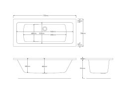 Roca The Gap Double-Ended Acrylic Bath 1700 x 700mm