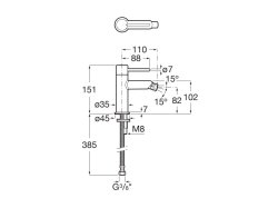 Roca Nu Bidet Mixer with Pin Handle - Chrome