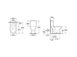 Roca Debba Round Close Coupled Rimless Toilet