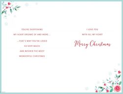 Christmas Card - Large - One I Love - Couple Umbrella - Glitter - Regal