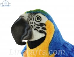 Soft Toy Macaw Bird (Blue/Yellow) by Hansa (40cm) 7999