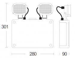 Knightsbridge 230V IP65 2 x 3W LED Twin Emergency Spotlight - Self Test (EMTWINST) (EMTWINST)