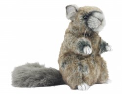 Soft Toy Chinchilla Red/Grey by Hansa (18cm) 4844