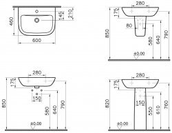 Vitra S20 600mm Basin