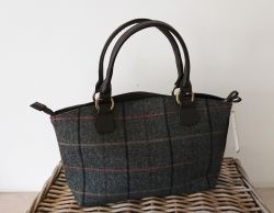 Tweedmill Tote Bag - Green/Grey Tweed Handbag