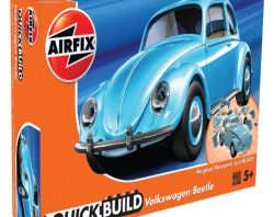 VW Beetle Car - Blue - Model Kit - 36 Pieces - Airfix Quickbuild - J6015