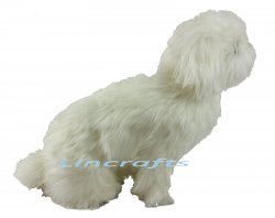 Soft Toy Dog, White Shih Tzu by Hansa (36cm.L) 7323