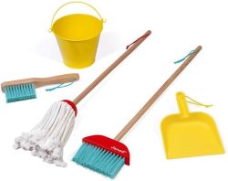 Cleaning Set Wooden Kids Toy Mop & Bucket - Janod