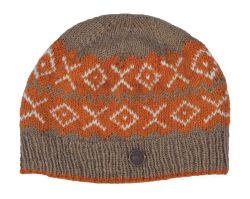 Pure wool - NAYA - Double Zigzag Beanie - Apricot