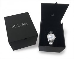 Bulova Mens White Dial Bracelet Watch 96B300