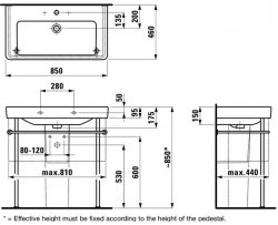 Laufen Pro S Basin with Ground Base 85cm