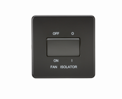 Knightsbridge Screwless 10AX 3 pole Fan Isolator Switch - Matt Black (SF1100MBB)