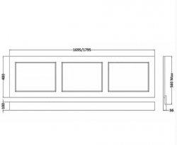 Bayswater Plummett Grey 1800mm Front Bath Panel