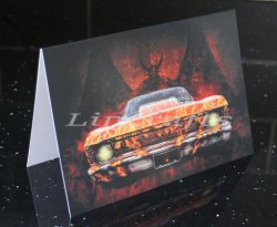 Chevy Nova American Car Birthday Card created by LDA.  C34