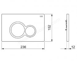 RAK Ecofix Polished Chrome Flush Plate With Matt Push Plates